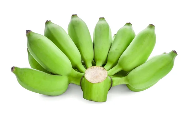 Groene Banaan Geïsoleerd Witte Achtergrond — Stockfoto