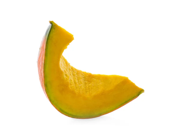 Шматочок Стиглого Апельсинового Гарбуза Білому Тлі — стокове фото