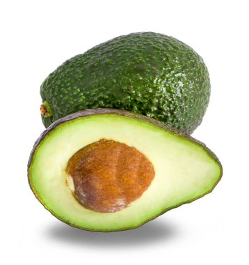 avokado beyaz arkaplanda izole edildi 