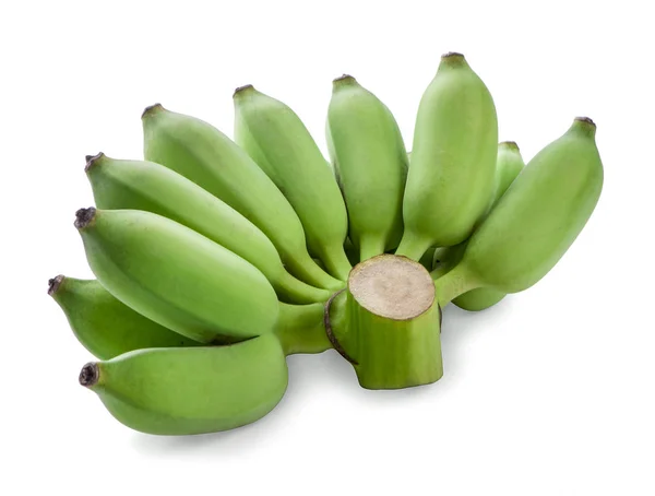 Groene Banaan Geïsoleerd Witte Achtergrond — Stockfoto