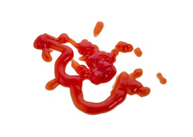 Beyaz bir arka plan üzerinde izole domates ketçap