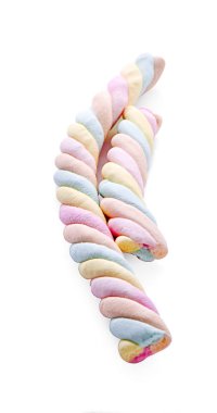 Beyaz arkaplanda izole edilmiş renkli şekerleme