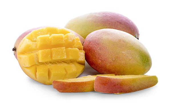 Owoce Mango Kostkami Mango Plastrami — Zdjęcie stockowe