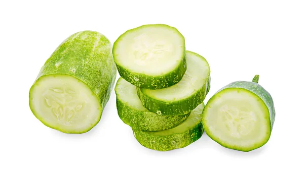 Färsk Zucchini Isolerade Vitt Gurka — Stockfoto