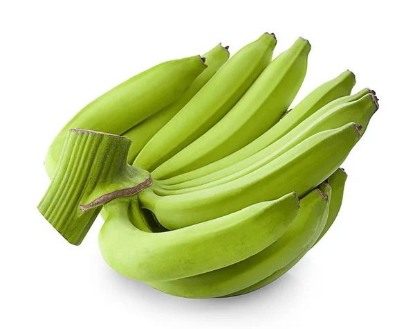 Stelletje Groene Banaan Een Witte Achtergrond — Stockfoto