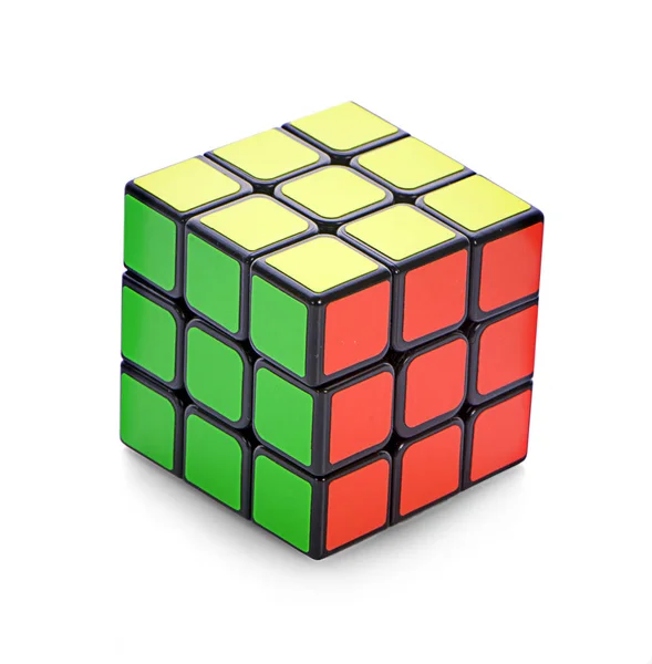 Bangkok Qué Abril 2018 Cubo Rubik Sobre Fondo Blanco — Foto de Stock