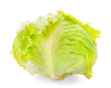 Beyaz Arkaplanda Yeşil Buzdağı Marulu