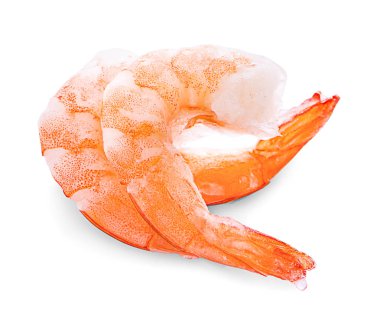 Beyaz arkaplanda karides