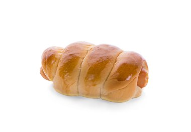 Hamurda sosis. Beyaz arka planda izole edilmiş.