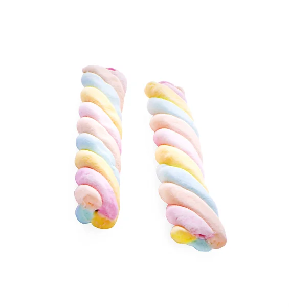 Bunte Marshmallows Süßigkeiten Isoliert Auf Weißem Hintergrund — Stockfoto