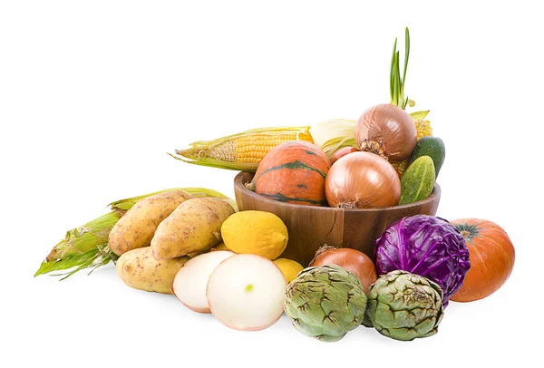 Konsep Makan Sehat Atau Belanja Sayur Hijau Kelompok Sayuran Segar — Stok Foto