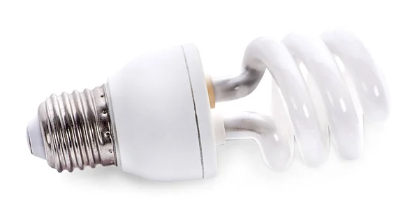 Nahaufnahme Einer Weißen Glühbirne Auf Weißem Hintergrund Mit Clipping Pfad — Stockfoto