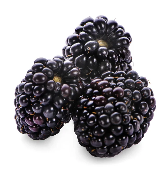 Ripe Blackberry Isolated White Background Clipping Path — Stock Photo, Image