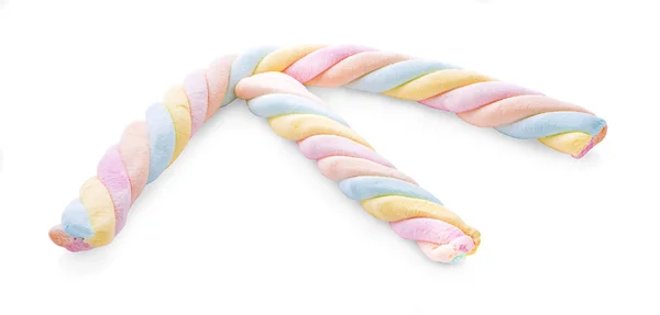Kolorowe Pianki Cukierki Izolowane Białym Tle — Zdjęcie stockowe