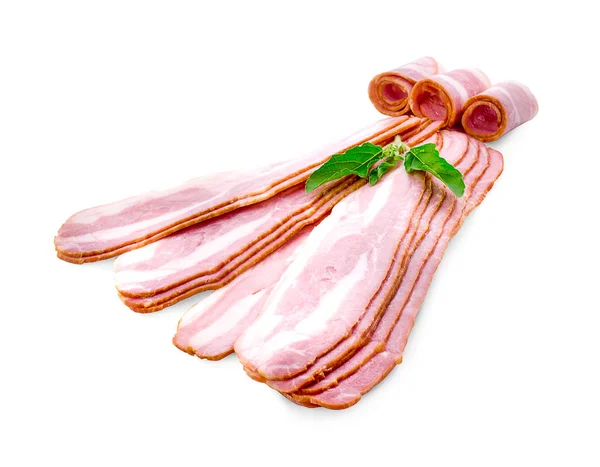 Bacon Terisolasi Latar Belakang Putih — Stok Foto