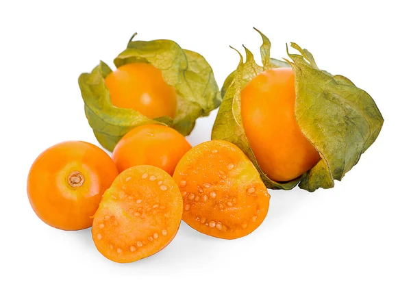 Cape Gooseberry Isolado Fundo Branco — Fotografia de Stock