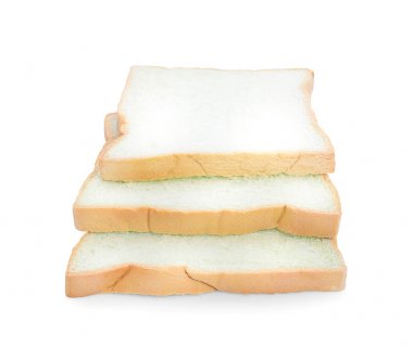 Beyaz arkaplanda izole edilmiş dilimlenmiş ekmek