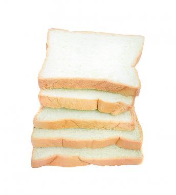 Beyaz arkaplanda izole edilmiş dilimlenmiş ekmek