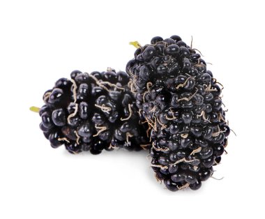 Dut Meyve ve beyaz arka plan sağlıklı m dut yaprağı