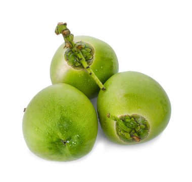 su damlası yeşil hindistan cevizi beyaz arkaplanda izole