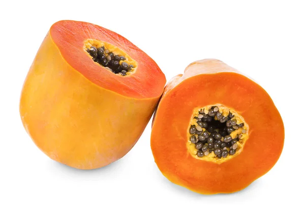 Papaya op een witte achtergrond — Stockfoto