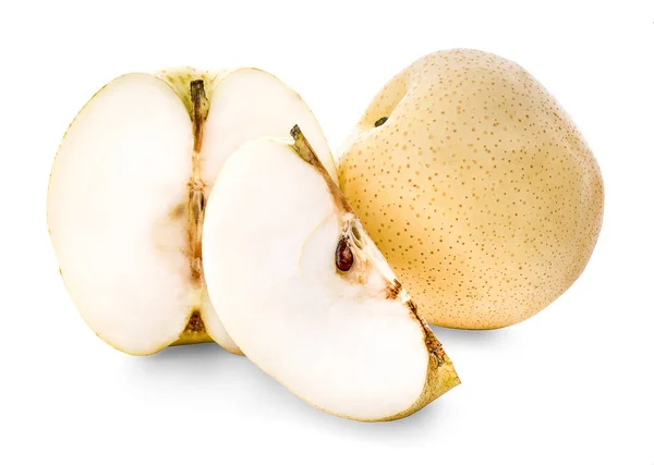 Αχλάδια - ασιατικά αχλάδια που απομονώνονται σε λευκό φόντο — Φωτογραφία Αρχείου