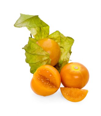 Cape Gooseberry beyaz arka planda izole edildi 