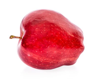 Beyaz arkaplanda kırmızı elma izole edildi