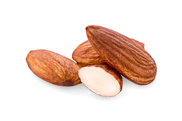 Almonds nuts isolated on white background — Stock Photo, Image