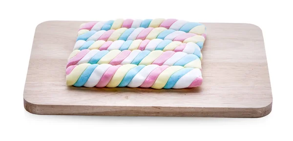 Caramelle marshmallow colorate isolate su sfondo bianco — Foto Stock