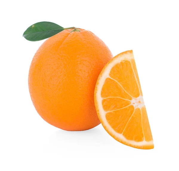 Orange fraîche isolée sur fond blanc — Photo