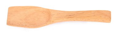 Tahta kaşık beyaz arkaplanda izole edildi