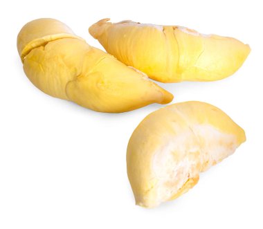 Meyvelerin kralı, beyaz arka planda durian. 