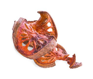 izole üzerinde beyaz arka plan dilimler baels meyve Kuru