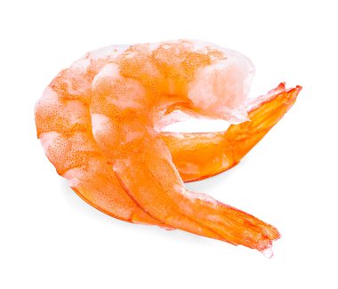 Beyaz arka planda karidesler