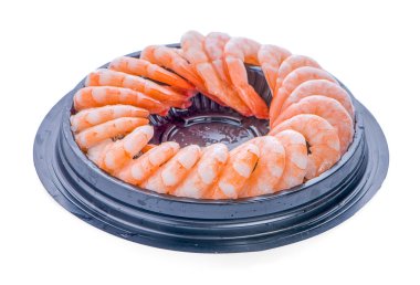 Beyaz arka planda karidesler