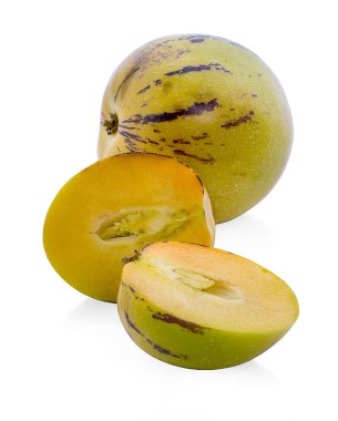 Beyaz izole leavs ile Pepino meyve