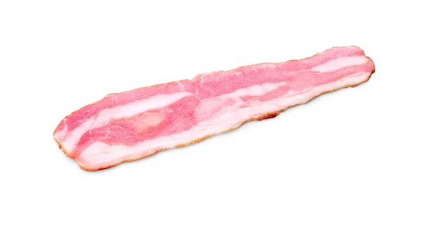 Friss szeletelt bacon, fehér háttér — Stock Fotó