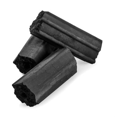 kömür beyaz arkaplanda izole edildi