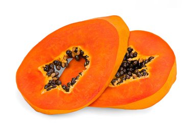 papaya beyaz arkaplanda izole