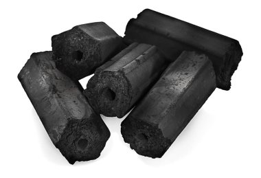 kömür beyaz arkaplanda izole edildi