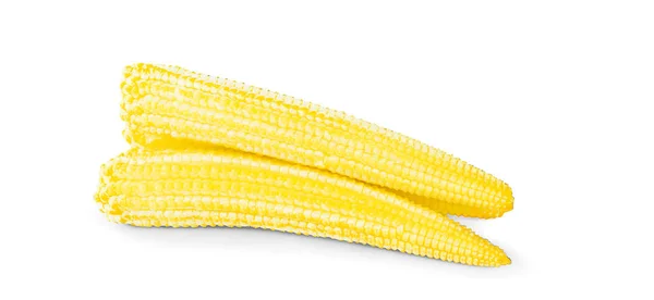 Bébi kukorica fehér háttér, közelkép — Stock Fotó