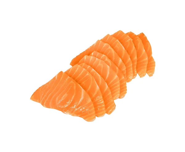 Lachs Sashimi Isoliert Auf Weißem Hintergrund Draufsicht — Stockfoto