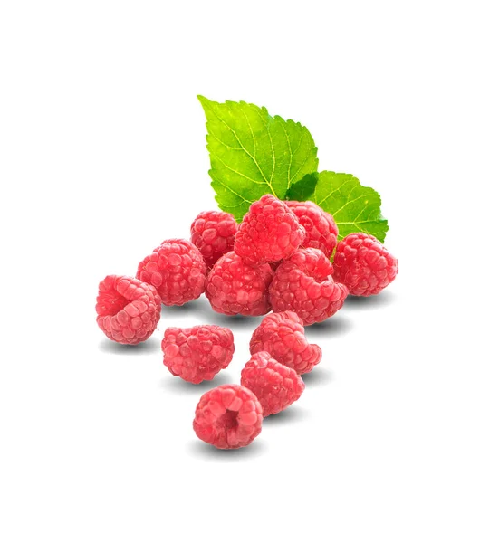 Himbeeren Isoliert Auf Weißem Hintergrund — Stockfoto