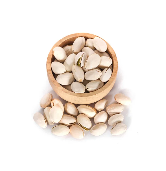 Pistachio Isolated White Background Topview — Stock Photo, Image