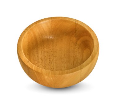 Ahşap kase beyaz arkaplanda izole