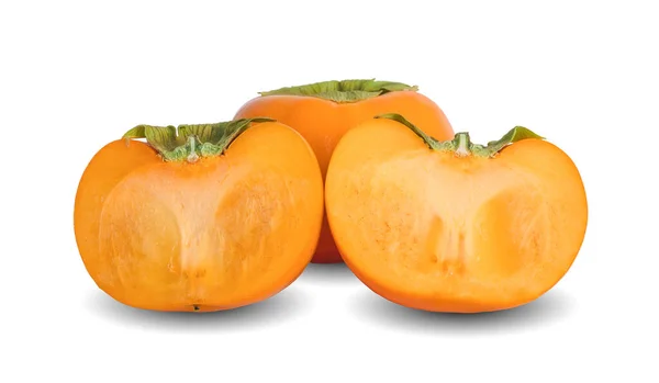 Persimmons Geïsoleerd Witte Achtergrond — Stockfoto