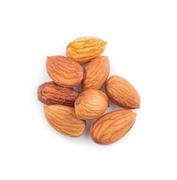 Almond Isolated White Background Top Vie — Stock Photo, Image