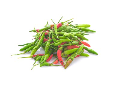 Chili Padi, Bird 's Eye Chilli, Bird Chilli, Thai biberi izole edilmiş