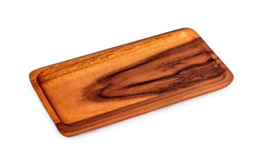 Ahşap plaka beyaz arkaplanda izole